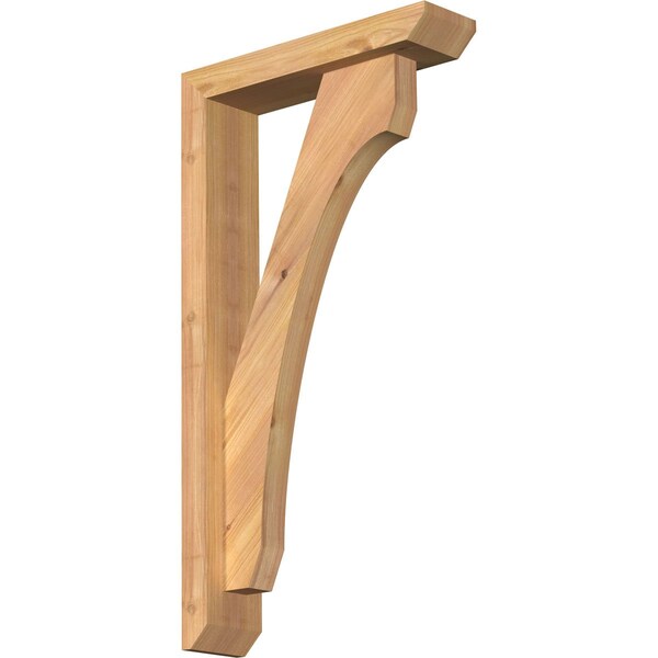Ekena Millwork Legacy Slat Smooth Bracket w/ Offset Brace, Western Red Cedar, 3 1/2"W x 14"D x 26"H BKT0402X14X26LEC06SWR - main